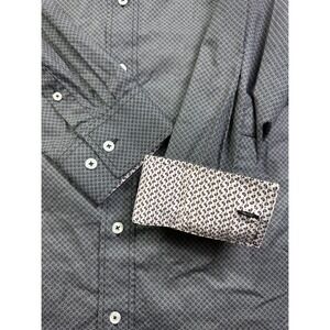 Nick Graham Everywhere Men's XL Stretch Modern Fit Black White Geometric Shirt‎